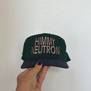 Jimmy Neutron Green and Navy Cap with Embroidered Text